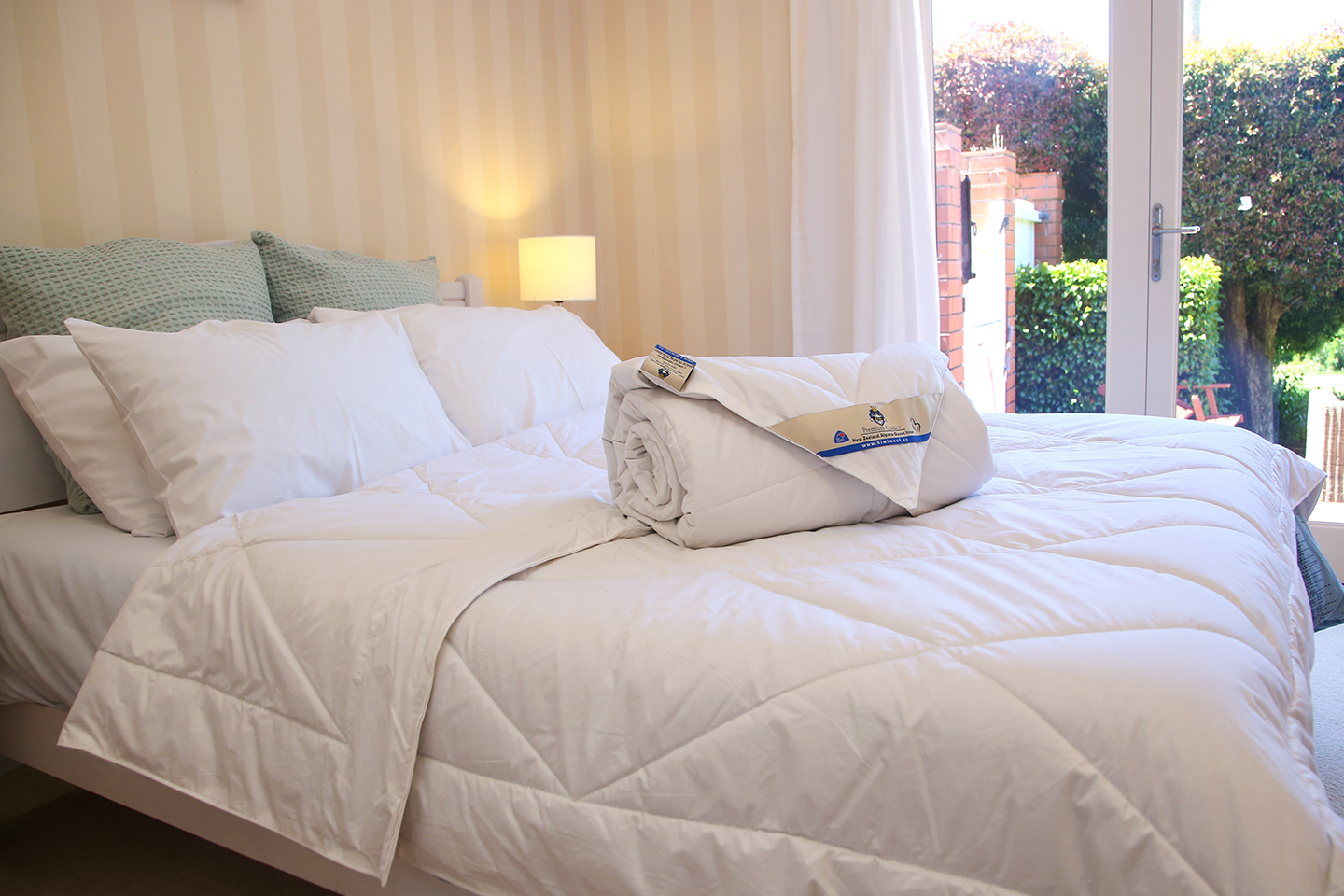 Sheep grazing in a sunny New Zealand field